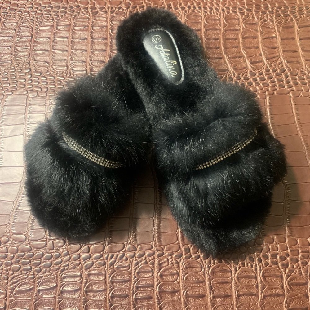 Faux Mink Slippers